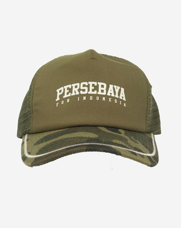 Topi Trucker Persebaya For Indonesia Camo - Olive