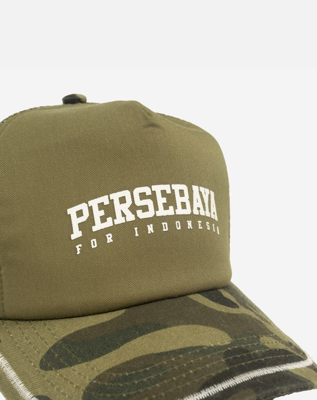 Topi Trucker Persebaya For Indonesia Camo - Olive