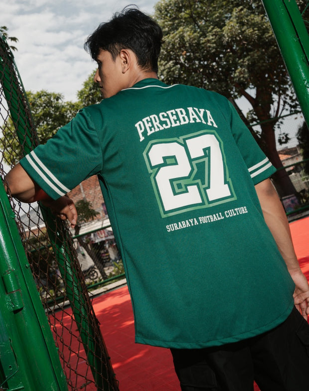 Jersey Persebaya Retro Baseball Shirt - Green