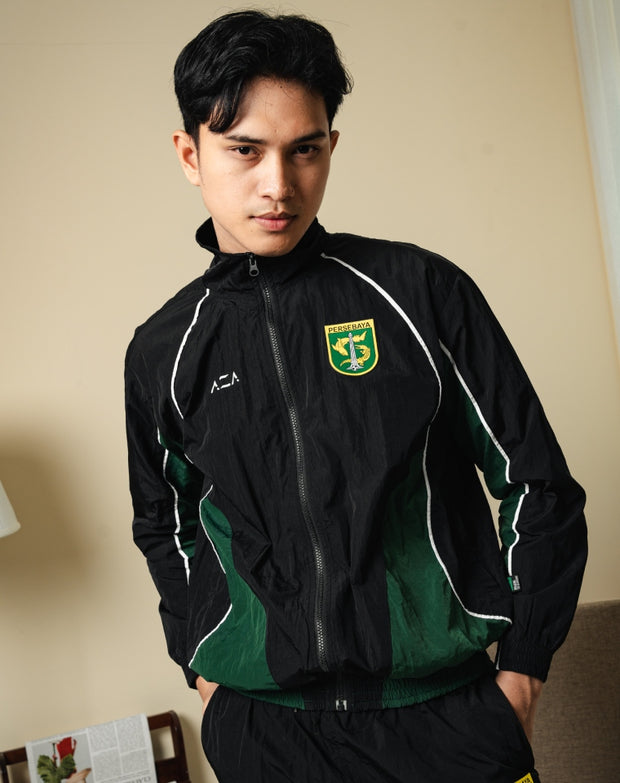Jaket Tracktop Persebaya Panel - Black
